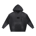 Vintage Washed Frayed Fleece Hoodie